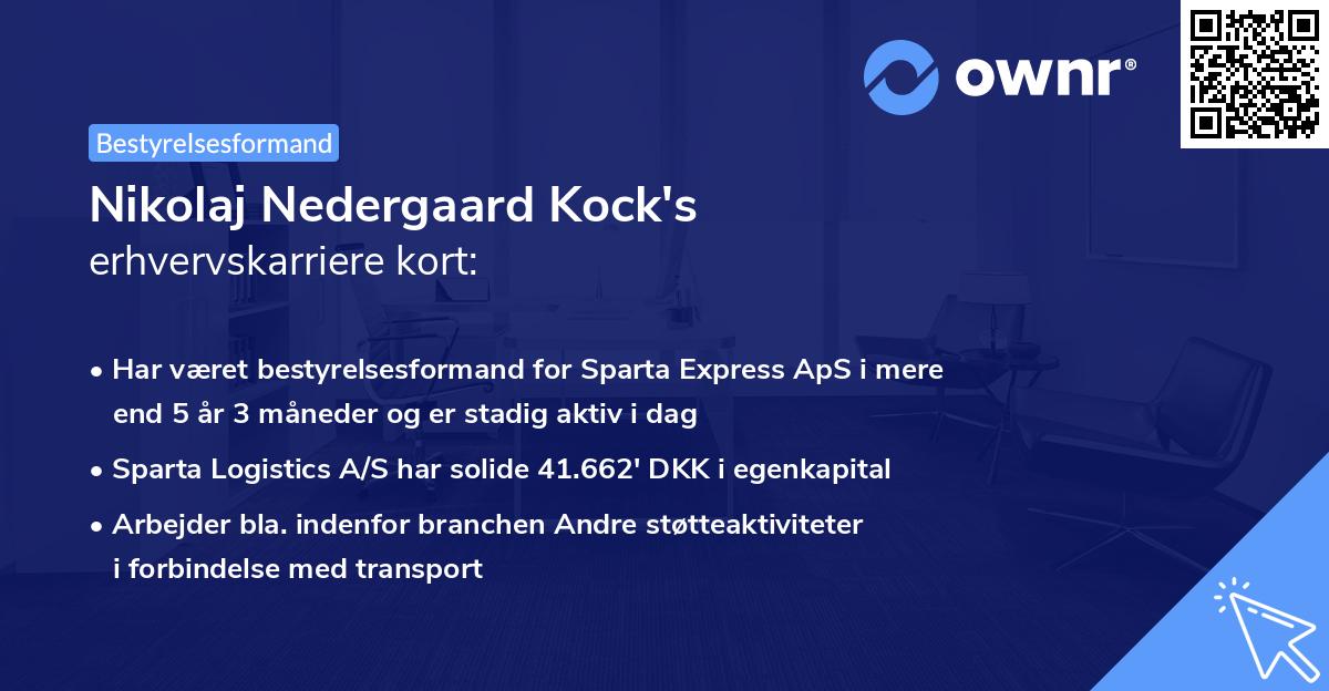 Nikolaj Nedergaard Kock's erhvervskarriere kort