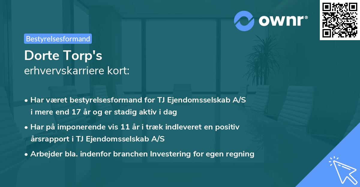 Dorte Torp's erhvervskarriere kort