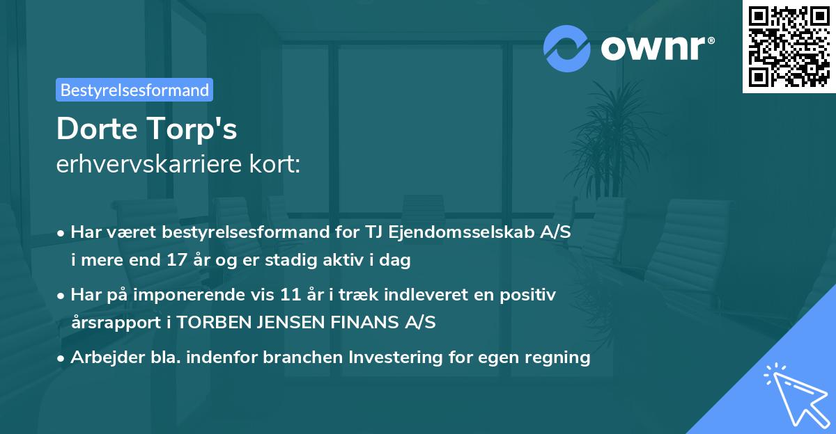 Dorte Torp's erhvervskarriere kort