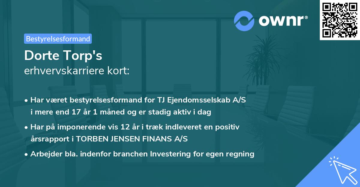 Dorte Torp's erhvervskarriere kort