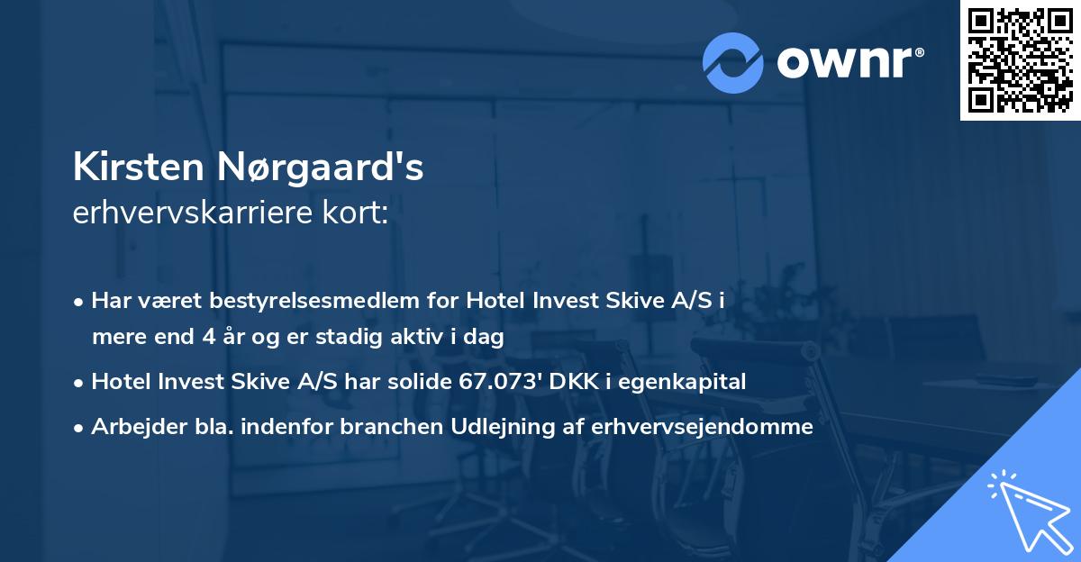 Kirsten Nørgaard's erhvervskarriere kort