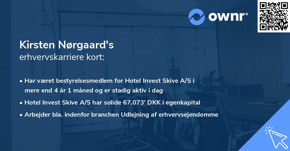 Kirsten Nørgaard's erhvervskarriere kort