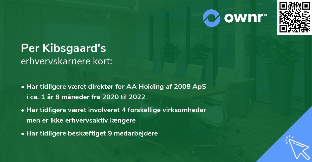 Per Kibsgaard's erhvervskarriere kort