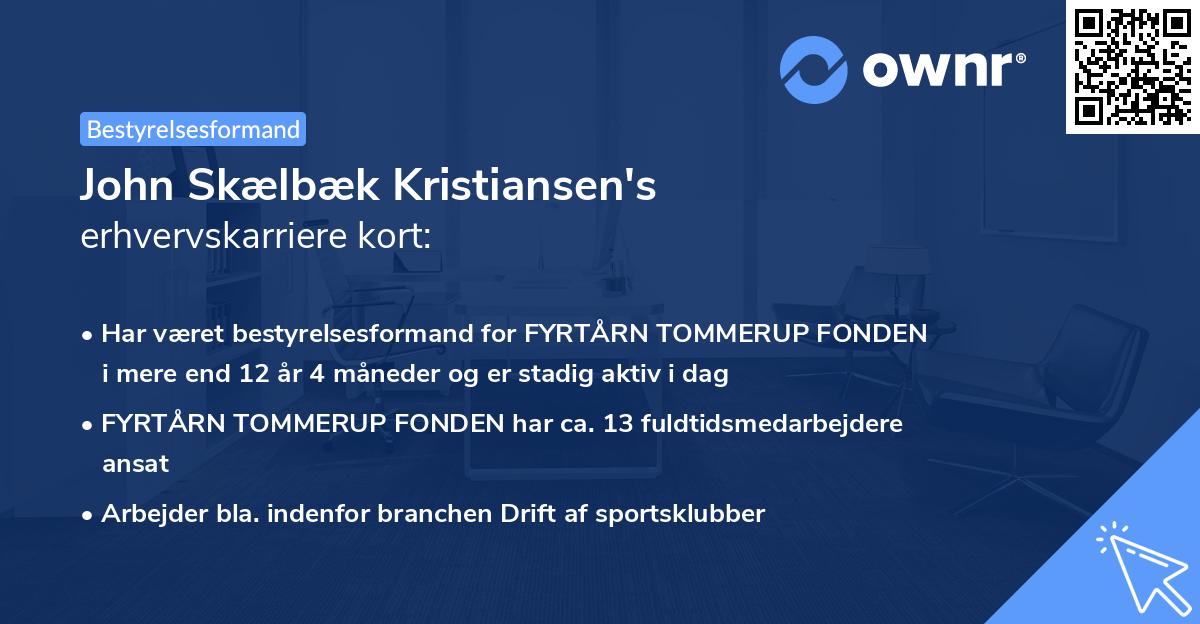 John Skælbæk Kristiansen's erhvervskarriere kort