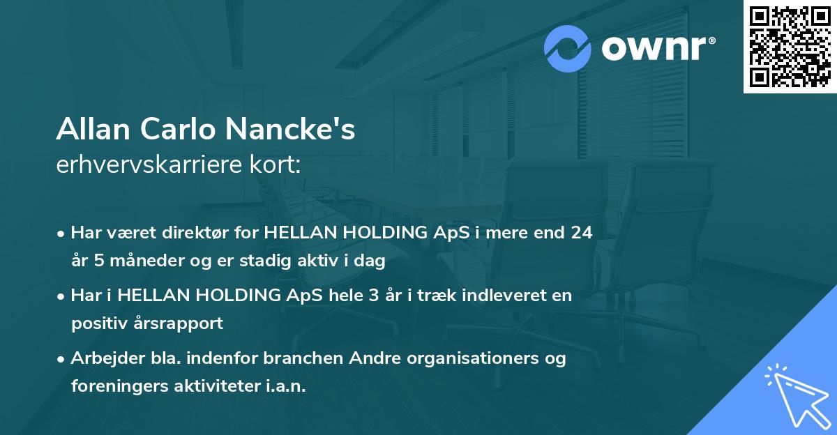 Allan Carlo Nancke's erhvervskarriere kort