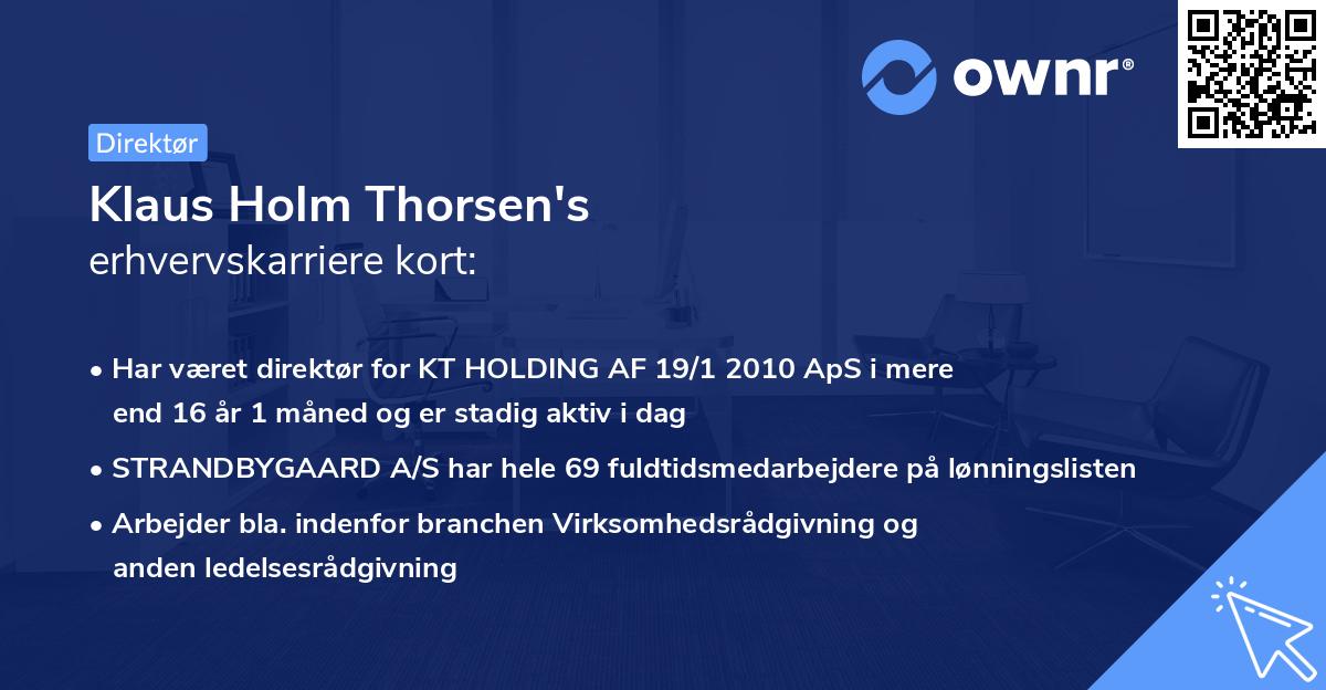 Klaus Holm Thorsen's erhvervskarriere kort