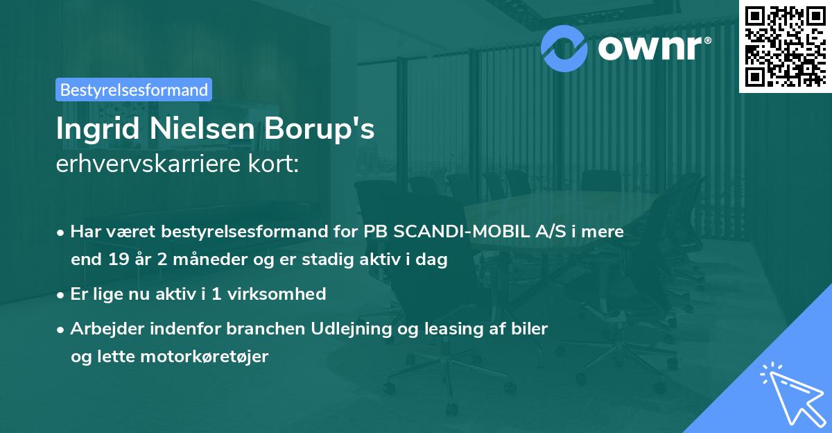 Ingrid Nielsen Borup's erhvervskarriere kort