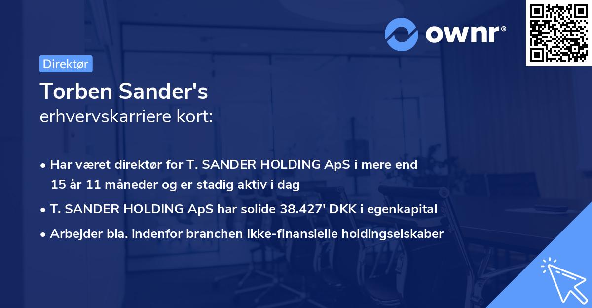 Torben Sander's erhvervskarriere kort