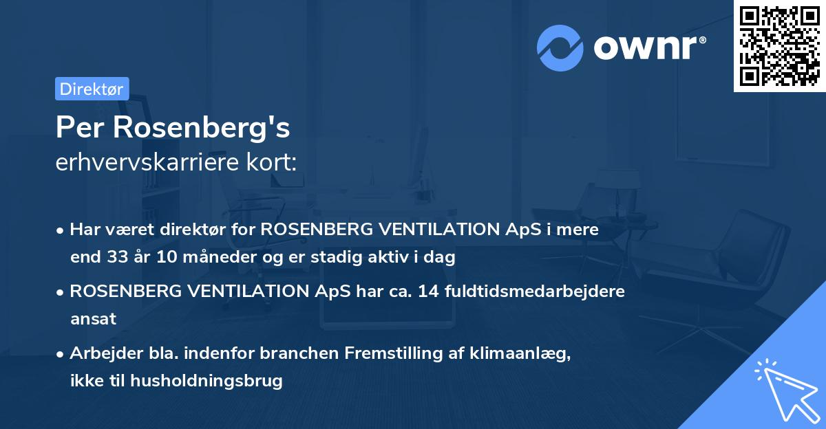 Per Rosenberg's erhvervskarriere kort