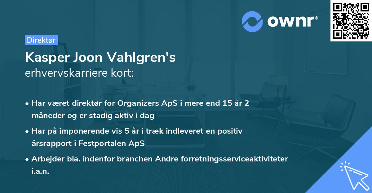 Kasper Joon Vahlgren's erhvervskarriere kort