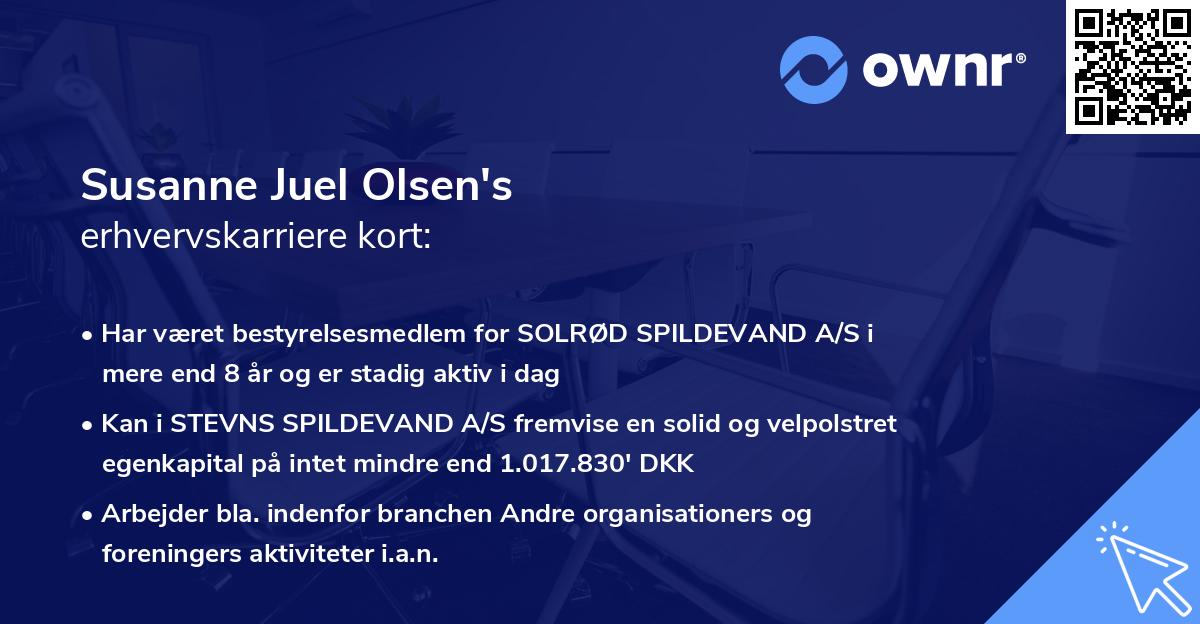 Susanne Juel Olsen's erhvervskarriere kort