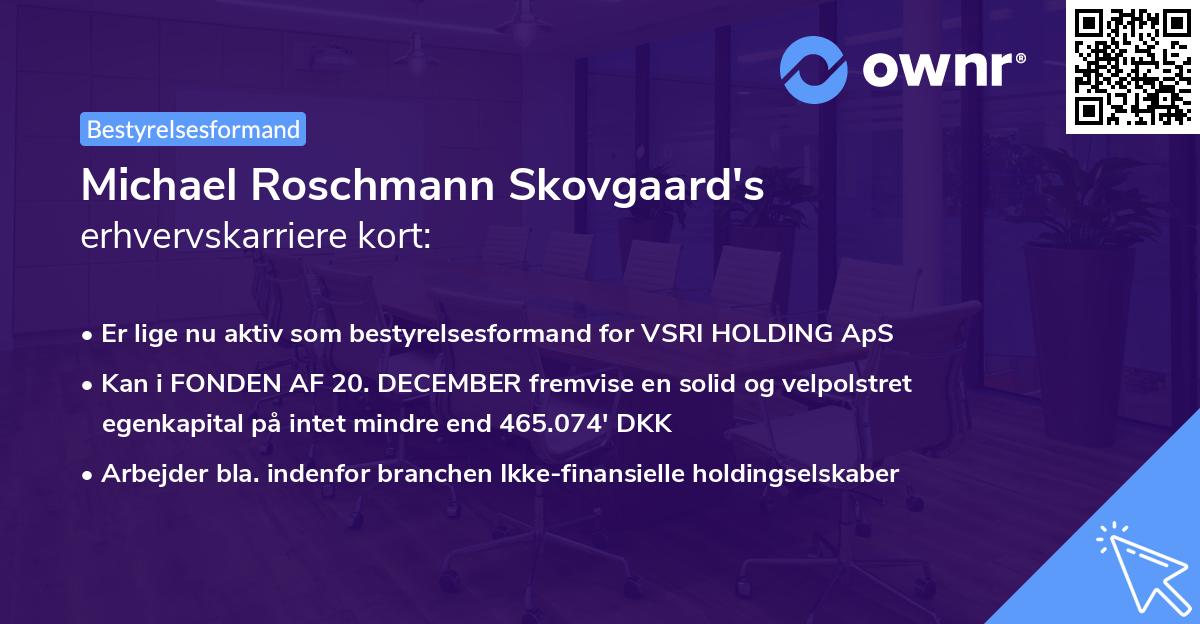 Michael Roschmann Skovgaard's erhvervskarriere kort
