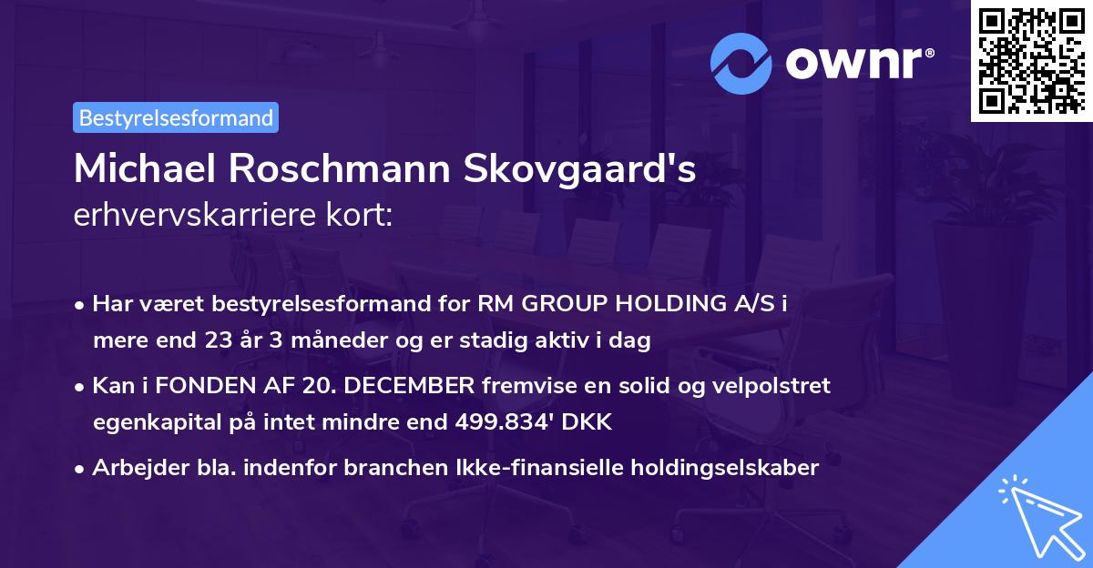 Michael Roschmann Skovgaard's erhvervskarriere kort