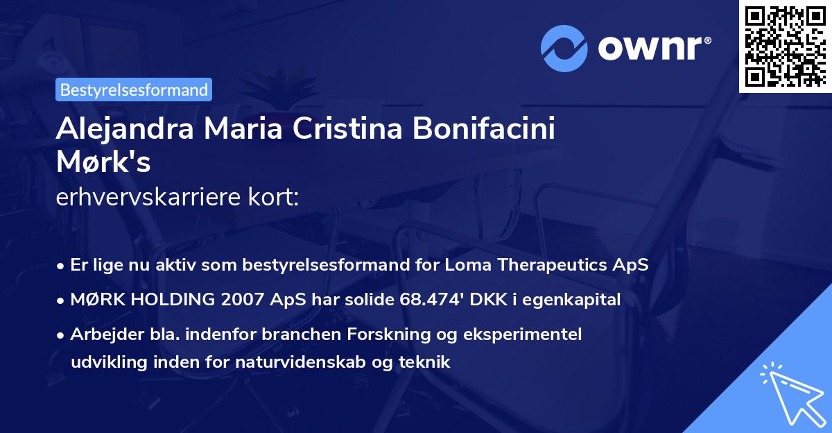 Alejandra Maria Cristina Bonifacini Mørk's erhvervskarriere kort