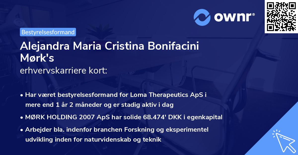 Alejandra Maria Cristina Bonifacini Mørk's erhvervskarriere kort