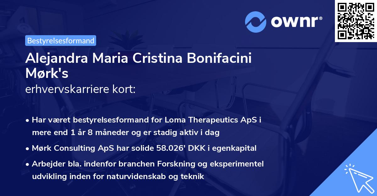 Alejandra Maria Cristina Bonifacini Mørk's erhvervskarriere kort