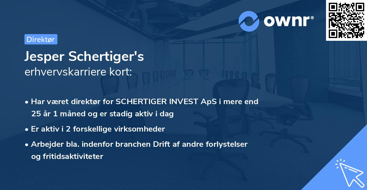 Jesper Schertiger's erhvervskarriere kort
