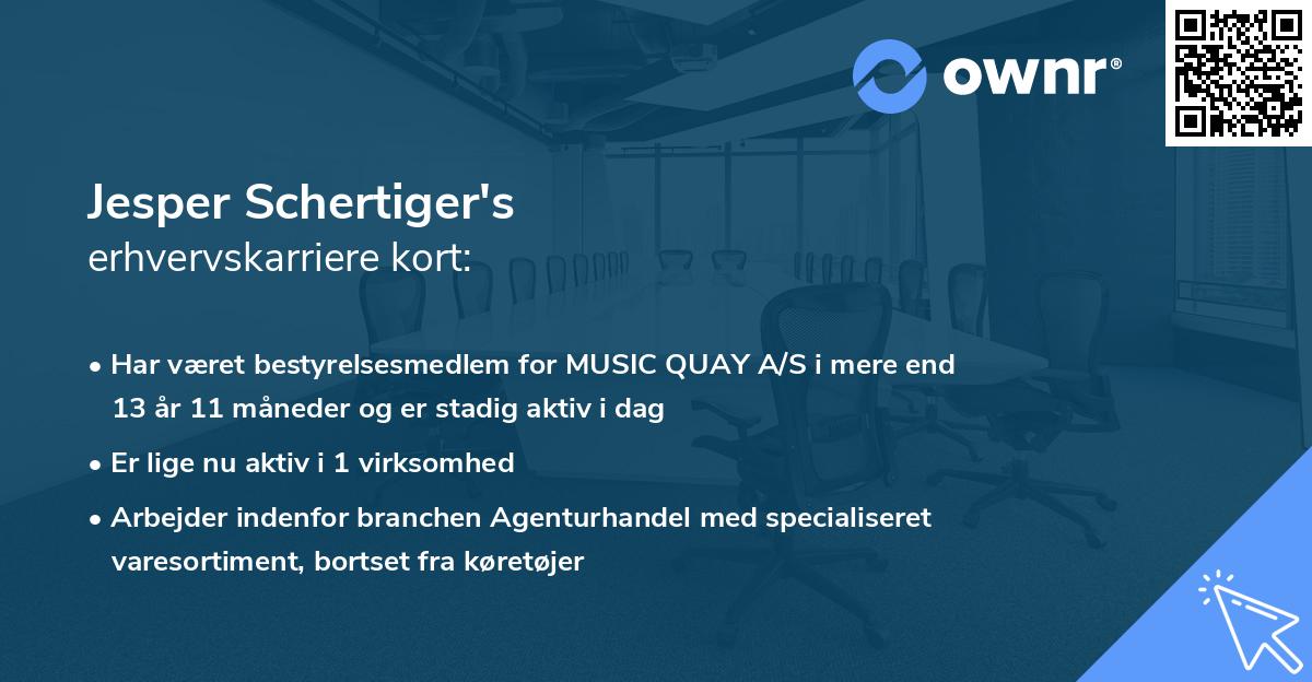 Jesper Schertiger's erhvervskarriere kort