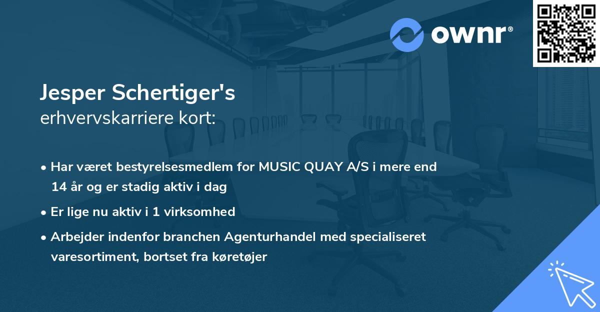 Jesper Schertiger's erhvervskarriere kort