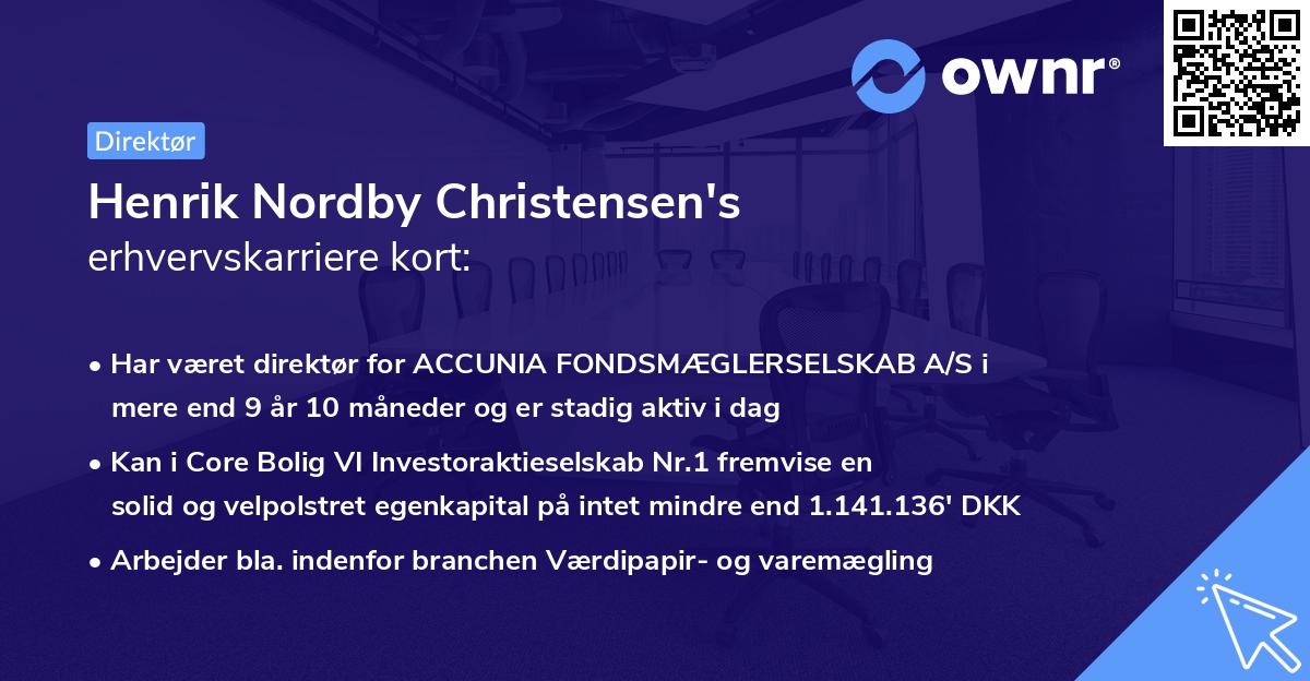 Henrik Nordby Christensen's erhvervskarriere kort