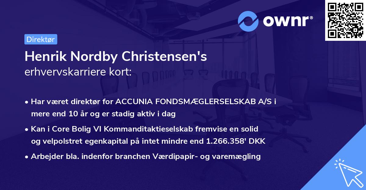 Henrik Nordby Christensen's erhvervskarriere kort