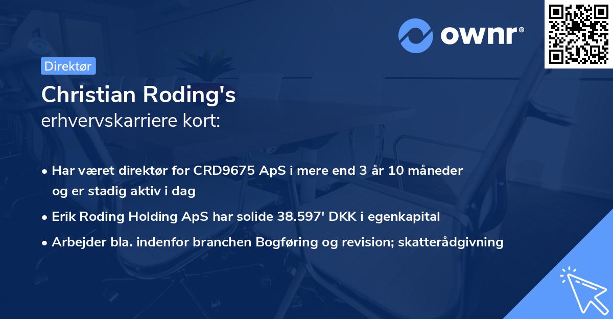 Christian Roding's erhvervskarriere kort