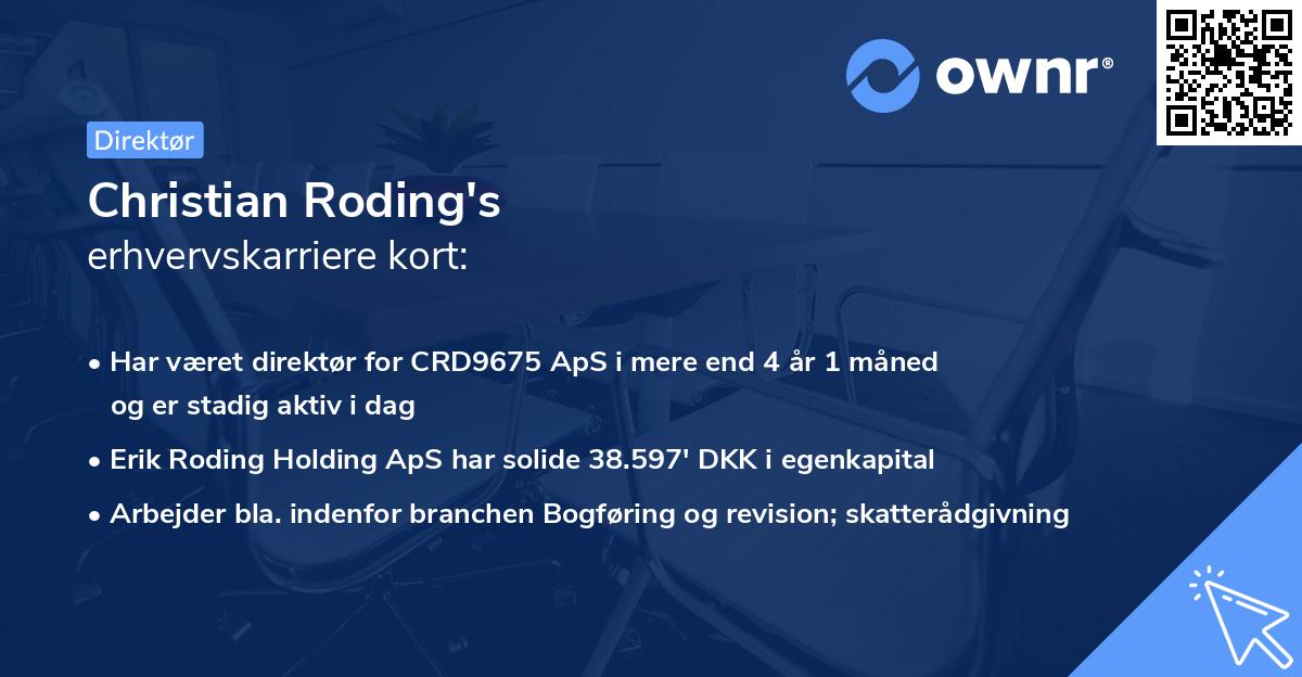 Christian Roding's erhvervskarriere kort