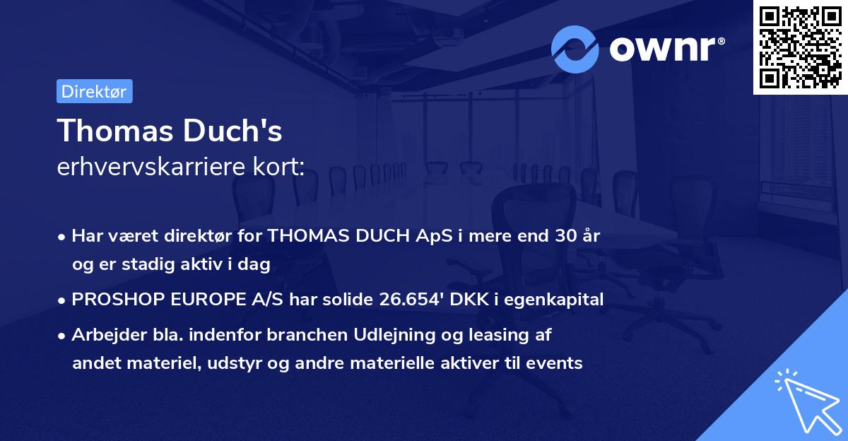 Thomas Duch's erhvervskarriere kort