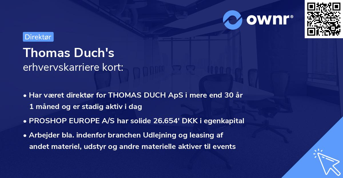 Thomas Duch's erhvervskarriere kort