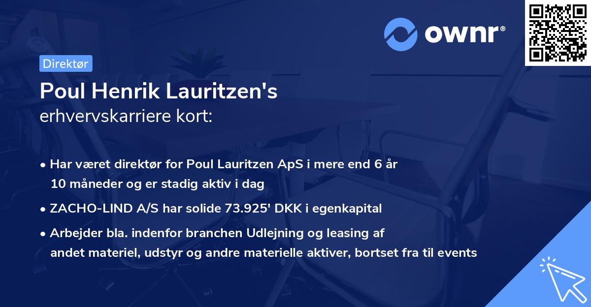 Poul Henrik Lauritzen's erhvervskarriere kort