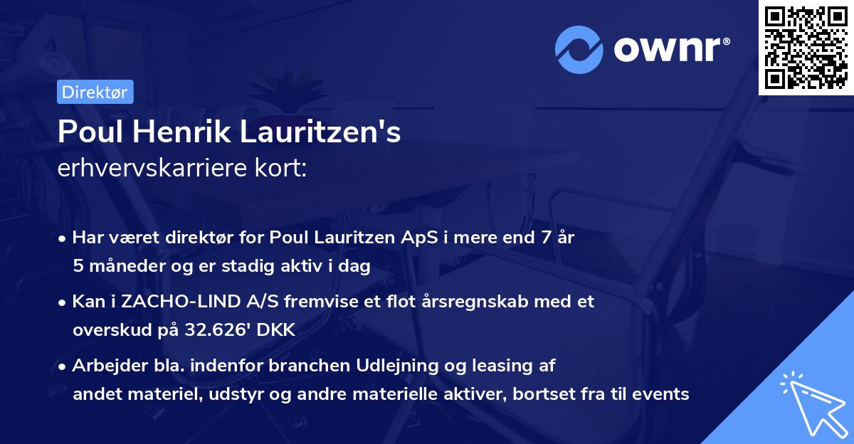 Poul Henrik Lauritzen's erhvervskarriere kort