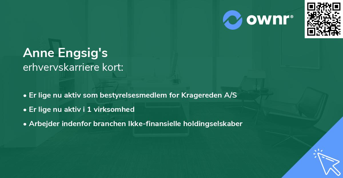 Anne Engsig's erhvervskarriere kort