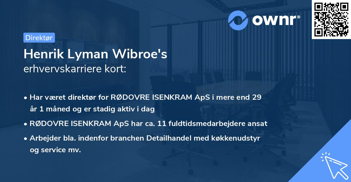 Henrik Lyman Wibroe's erhvervskarriere kort