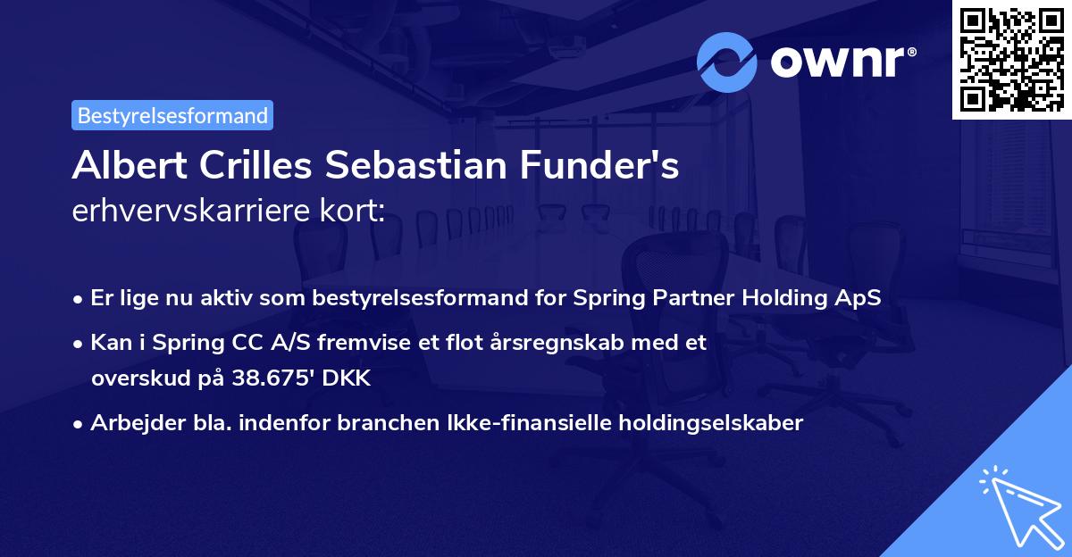 Albert Crilles Sebastian Funder's erhvervskarriere kort
