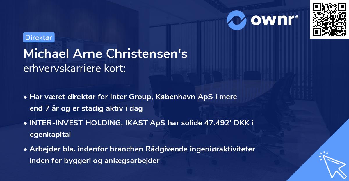 Michael Arne Christensen's erhvervskarriere kort