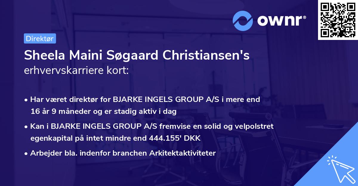 Sheela Maini Søgaard Christiansen's erhvervskarriere kort