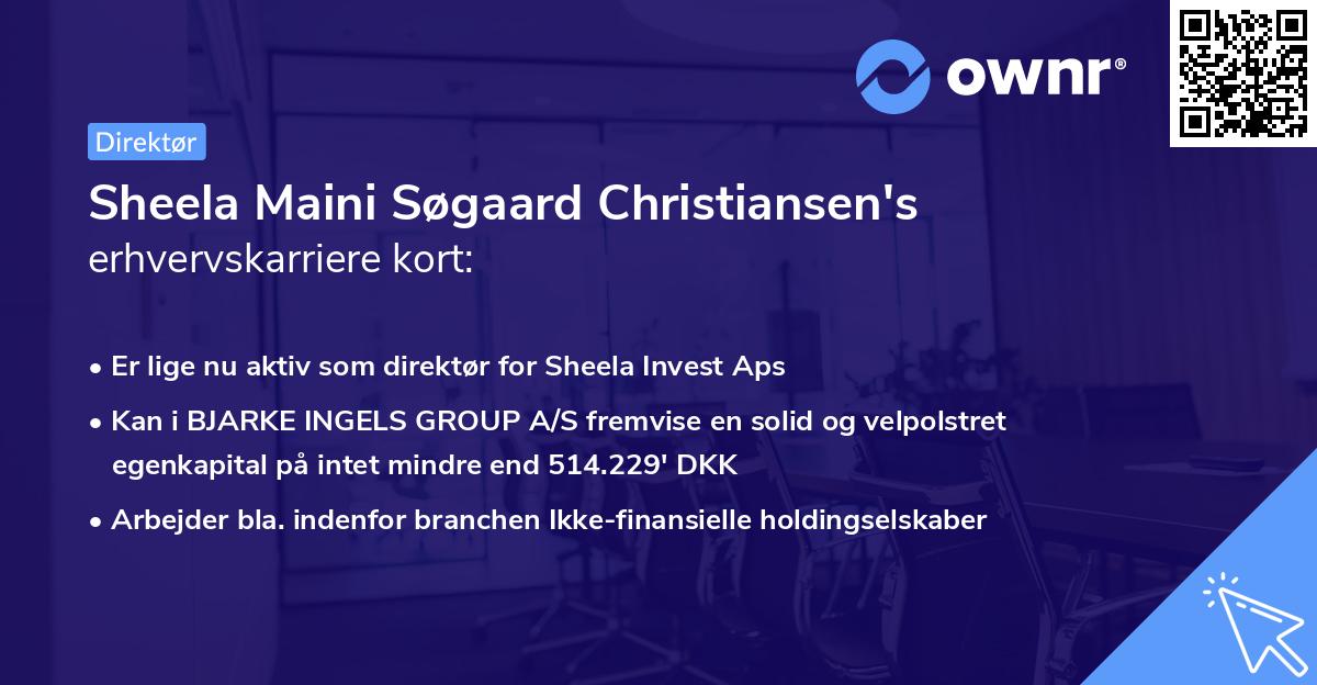 Sheela Maini Søgaard Christiansen's erhvervskarriere kort