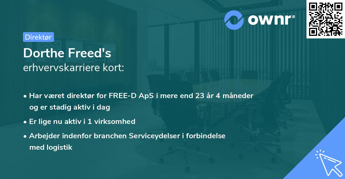 Dorthe Freed's erhvervskarriere kort