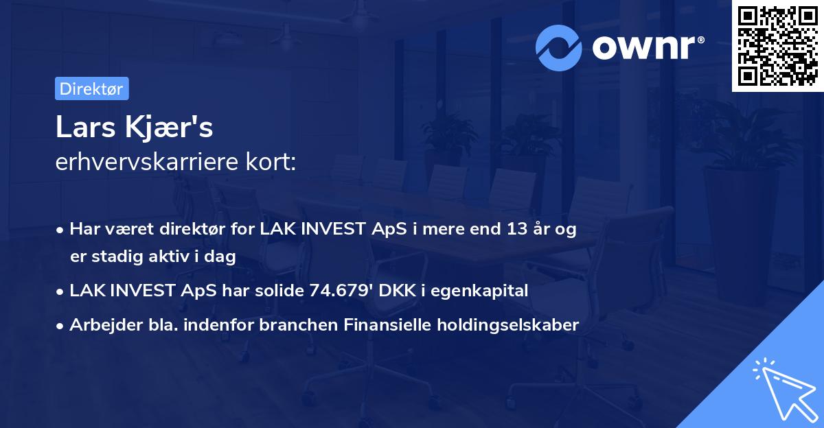 Lars Kjær's erhvervskarriere kort