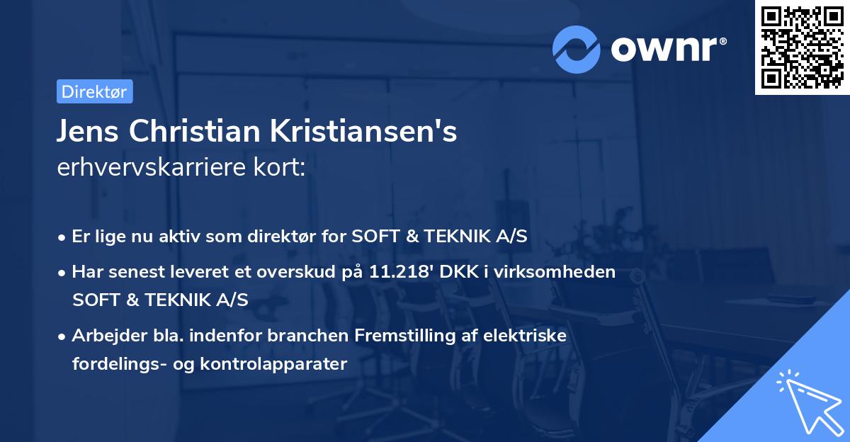 Jens Christian Kristiansen's erhvervskarriere kort