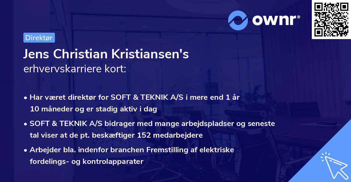 Jens Christian Kristiansen's erhvervskarriere kort