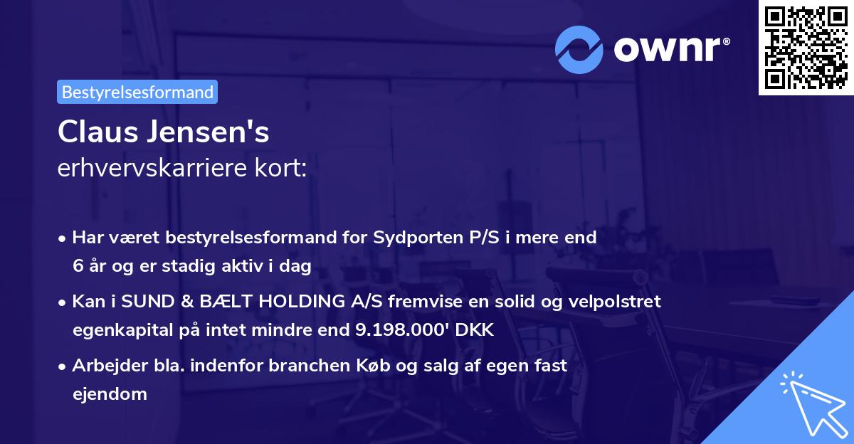 Claus Jensen's erhvervskarriere kort