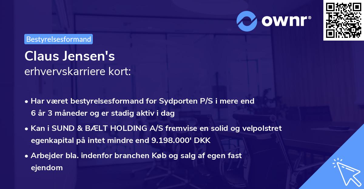 Claus Jensen's erhvervskarriere kort