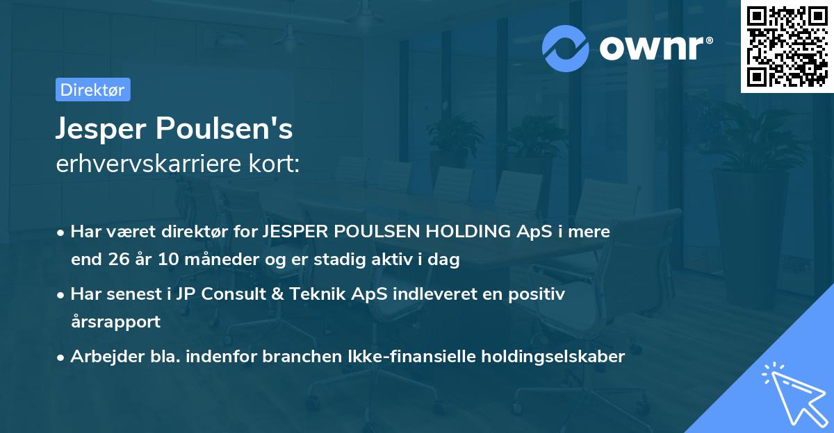 Jesper Poulsen's erhvervskarriere kort