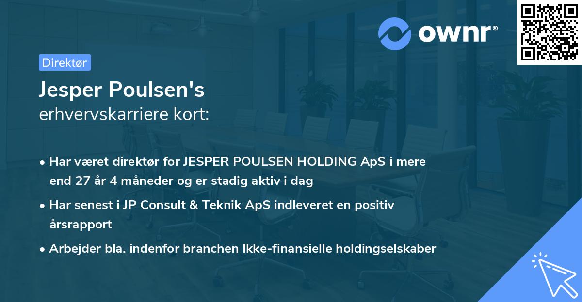 Jesper Poulsen's erhvervskarriere kort