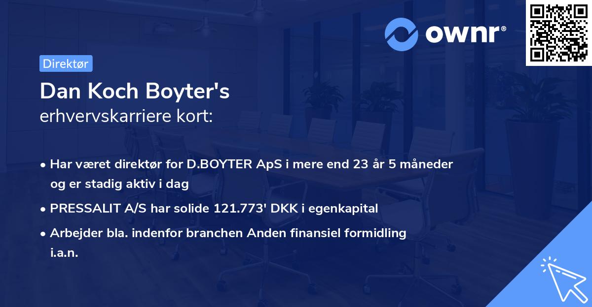 Dan Koch Boyter's erhvervskarriere kort