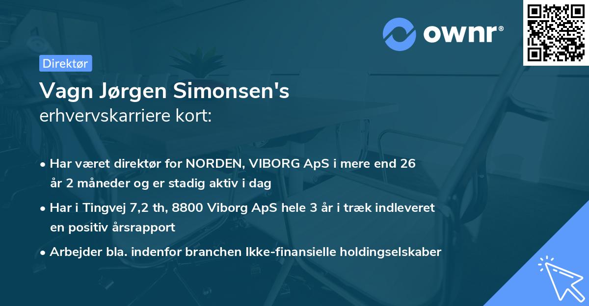 Vagn Jørgen Simonsen's erhvervskarriere kort