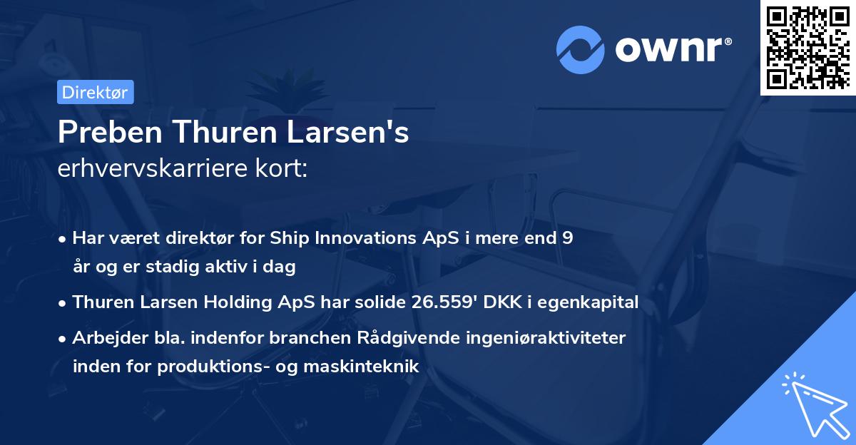 Preben Thuren Larsen's erhvervskarriere kort