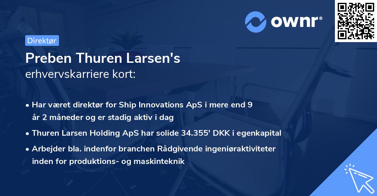 Preben Thuren Larsen's erhvervskarriere kort