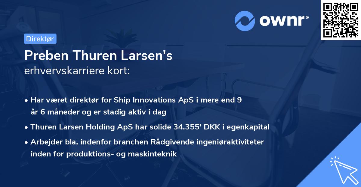 Preben Thuren Larsen's erhvervskarriere kort